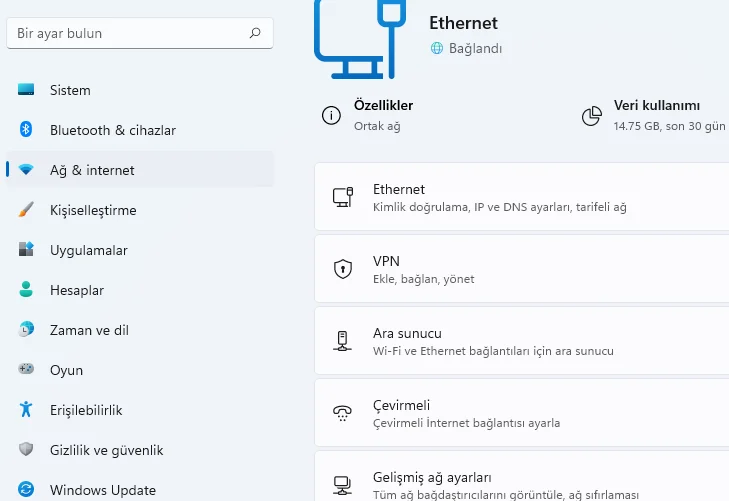 windows 11de ag ayarlari nasil sifirlanir 3 - Windows 11'de Ağ Ayarları Nasıl Sıfırlanır?