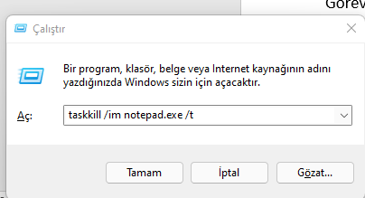 windows 11de bir programdan zorla cikma 4