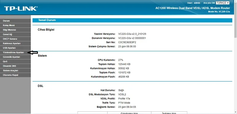 Tplink port açma 