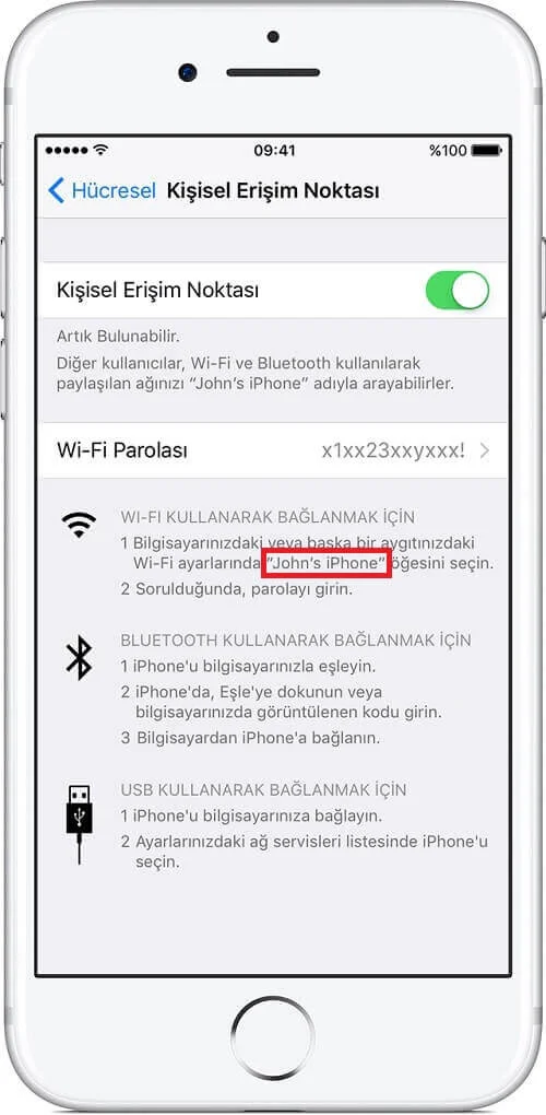 iPhone'un mobil erişim hatası Dizustu bilgisayar iPhoneun etkin noktasina baglanmiyor 1 - iPhone'un mobil erişim hatası