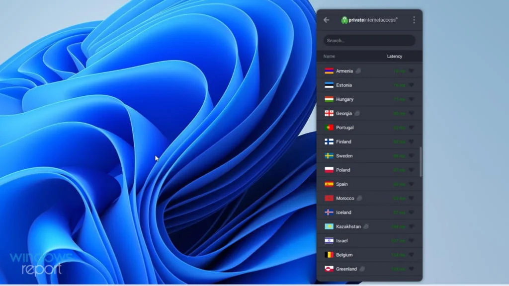 Windows 11 için En İyi VPN Programı Private Internet Access