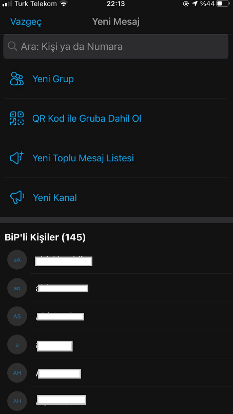 REHBER RESIM 2 - Bip Uygulamasında Rehber Görünmüyor