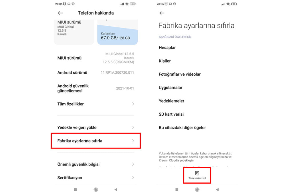 Xiaomi Fabrika Ayarlarına Alma xiaomi, fabrika ayarlarına alma, sıfırlama
