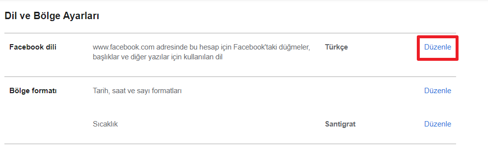 facebook dil ayarlarinizi nasil degistirirsiniz 4