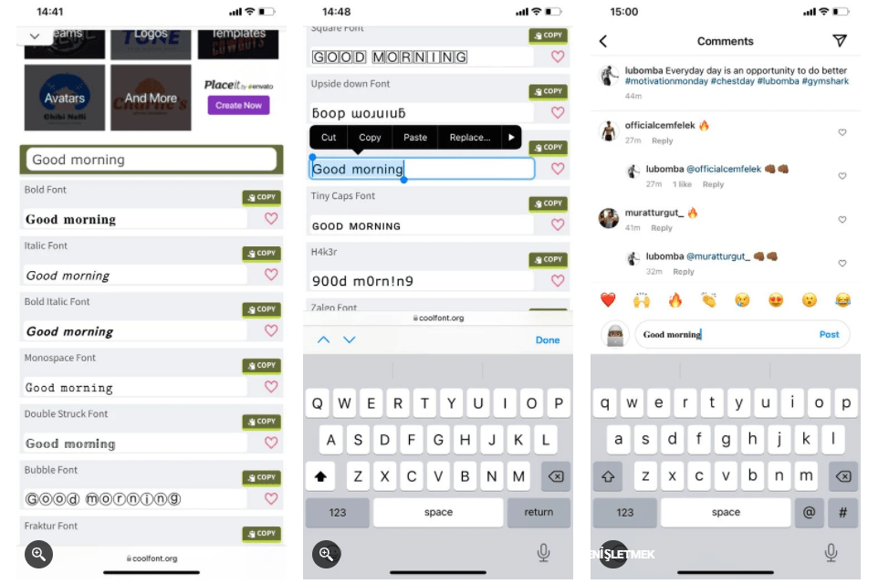 Instagram'da Yazı Tipi Değiştirmek Instagram'da Yazı Tipi Değiştirmek