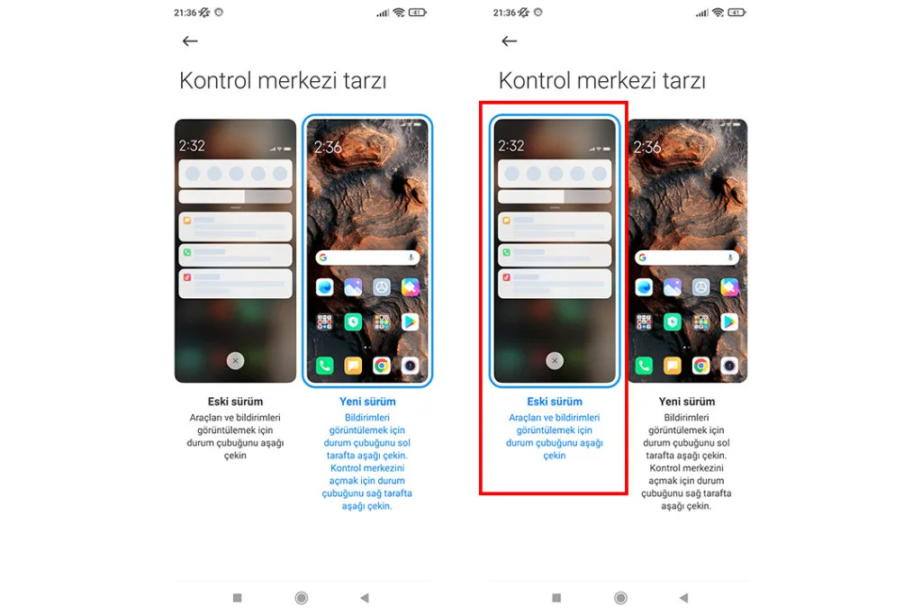 xiaomi, kontrol merkezi, bildirim paneli