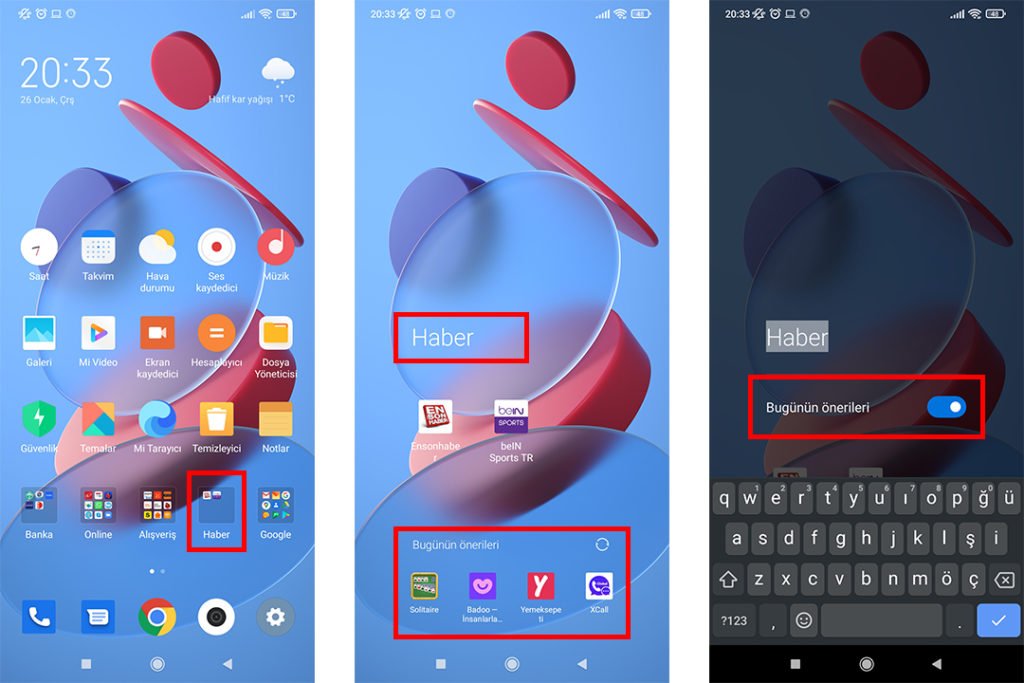 Xiaomi Bugünün Önerilerini Kapatma xiaomi,klasör,reklam kapatma,bugünün önerileri
