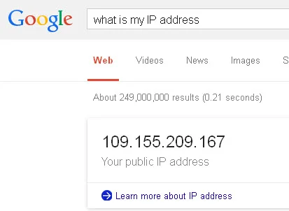 whatismyipaddress google - Dahili ve Harici IP Adresleri Açıklaması