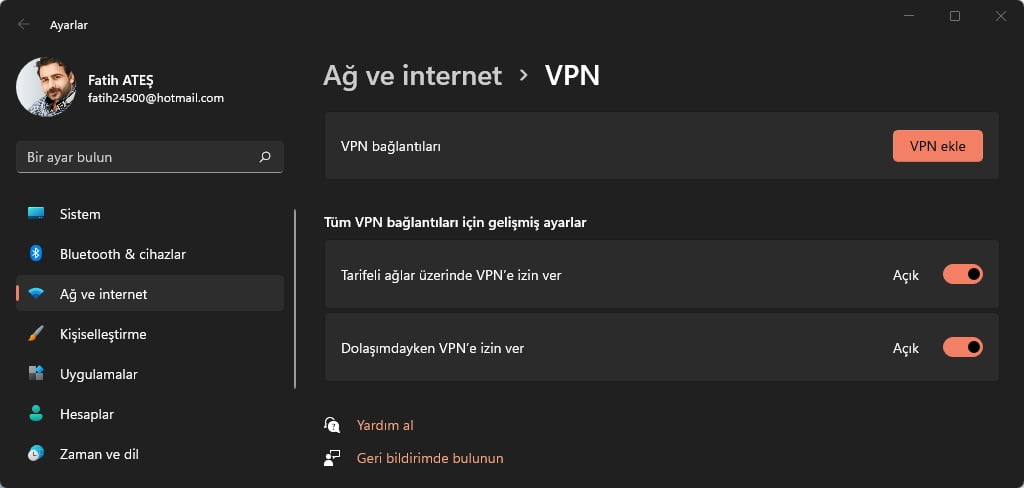 Windows 11 VPN Çalışmıyor