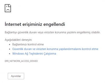 Windows 11 neden internet erişiminiz engellendi hatası alıyorum?