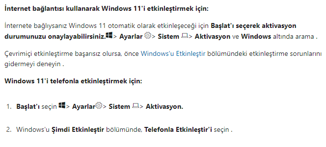 Windows 11 etkinleştirme hatası 0x87e10bc6 sorunu
