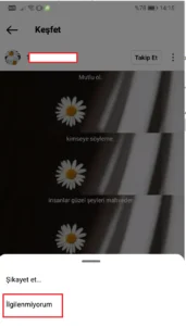 ilgilenmiyorum r 1 - Instagram Keşfet Sıfırlaması