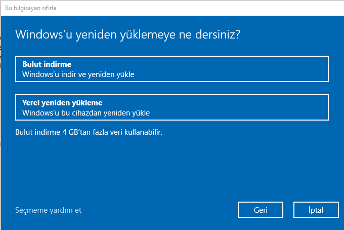Windows-sıfırlama
