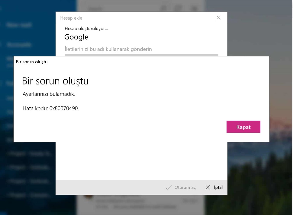 1 1 - Windows Mail - Posta Ayarlarınızı bulamadık