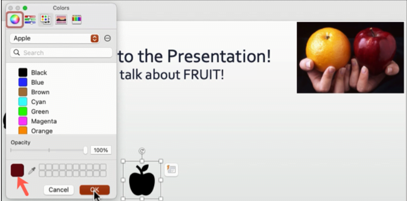 Mac'te PowerPoint'te Damlalığı kullanma Mac'te PowerPoint'te Damlalığı kullanma