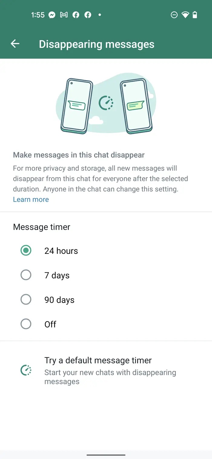 WhatsApp Kaybolan Mesajlar Özelliğini Kullanma