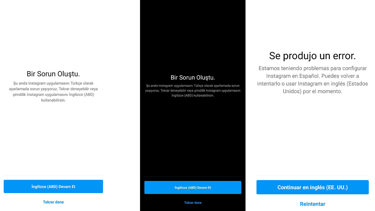 Instagram Türkçe Olarak Açılamıyor Hatası