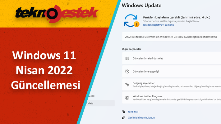 Windows 11 Nisan 2022 Guncellemesi