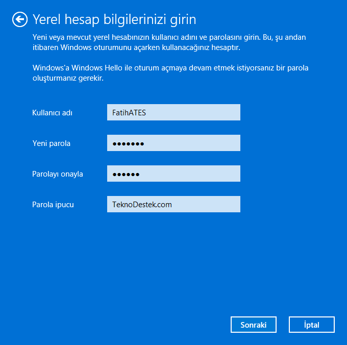 2022 04 13 06 02 56 Yerel hesap bilgilerinizi girin - Windows 11 Yerel Hesaba Nasıl Geçilir