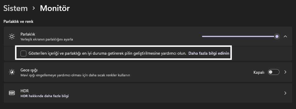 Windows 11 Adaptive Parlaklık Ayarı Windows 11 Adative Parlaklik Ayari - Windows 11 Adaptive Parlaklık Ayarı