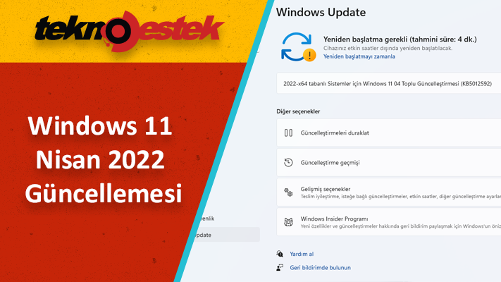Windows 11 Nisan 2022 Guncellemesi - Windows 11 Nisan 2022 Güncellemesi 22000.613 (KB5012592)
