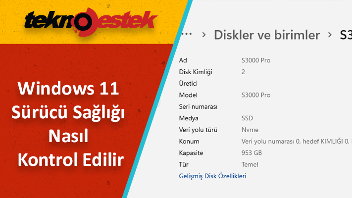 Windows 11'de sabit sürücü sağlığı nasıl kontrol edilir