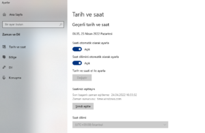 bağlantınız gizli değil hatası için tarih saat ayarı