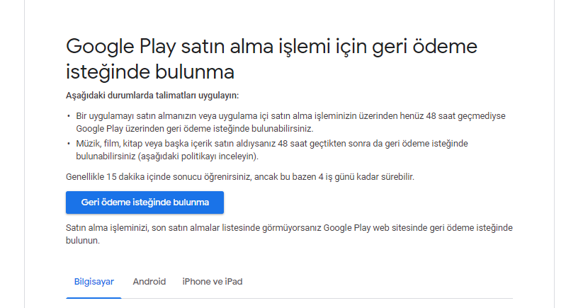 GOOGLE ÖDEME İADE TABELİ OLUŞTURMA satin alma 2 - GOOGLE ÖDEME İADE TABELİ OLUŞTURMA