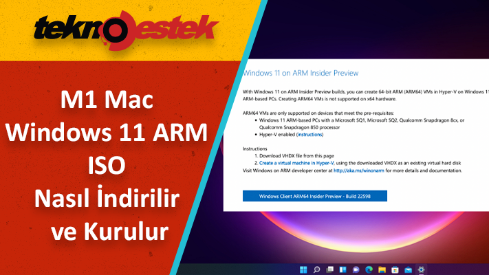 M1 Mac Windows 11 ARM ISO Nasil Indirilir ve Kurulur