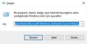 Microsoft Defender Koruma Gecmisi ni Temizleme 1