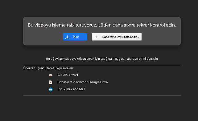 Bu Videoyu İşleme Tabi Tutuyoruz Hatası Çözümü