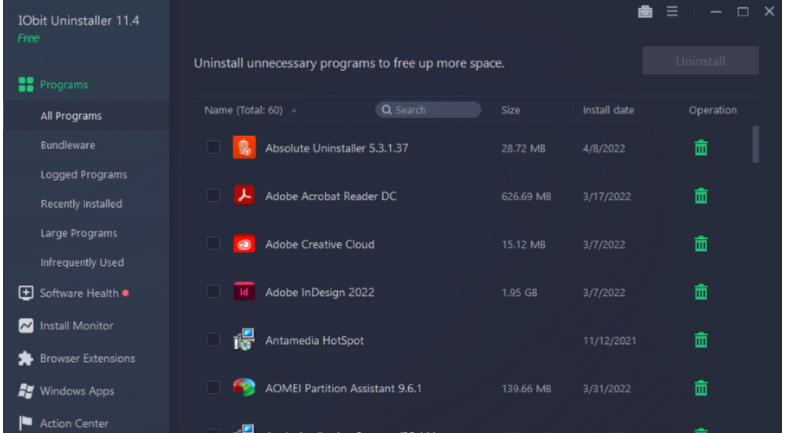 Bu, bilgisayarınızda yüklü olan tüm programların bir listesini gösteren başka bir ücretsiz programdır