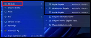 buyuk orta kucuk - Windows 11 Masaüstü Simge Ayarı