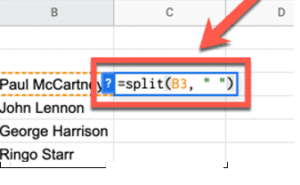 Google E-Tablolarda İsimler Nasıl Ayrılır? split 2 - Google E-Tablolarda İsimler Nasıl Ayrılır?