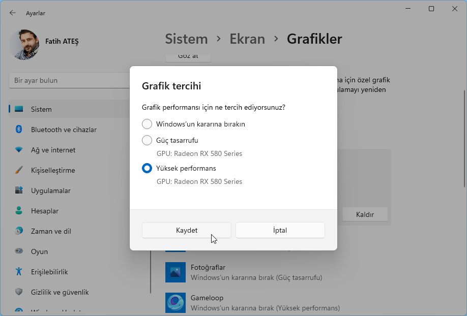 Windows 11 Tercih Edilen Ekran Kartı Nasıl Ayarlanır