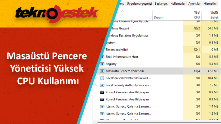 Masaüstü Pencere Yöneticisi Yüksek Bellek Kullanımı Sorunu