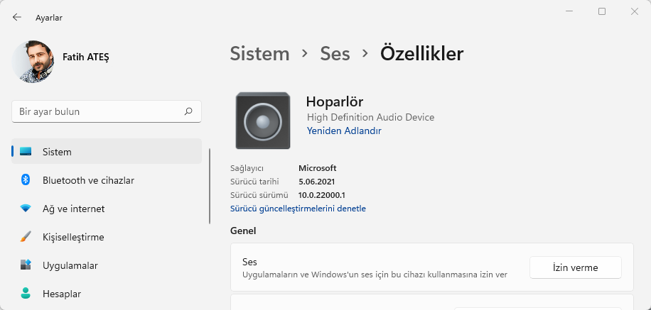 Bir Ses Aygıtını Devre Dışı Bırakma