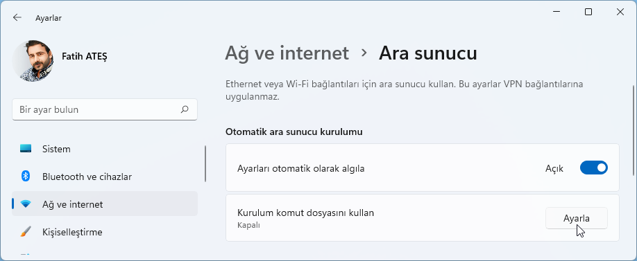Otomatik Proxy Sunucusu Nasıl Kurulur