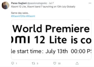 Xiaomi 12 Lite Çıkış Tarihi Paylaşıldı