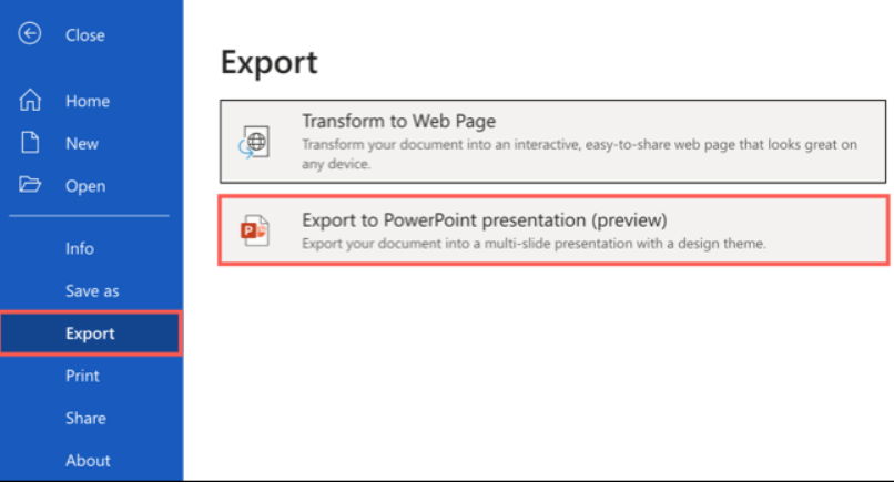 PowerPoint Sunumuna Dönüştürme