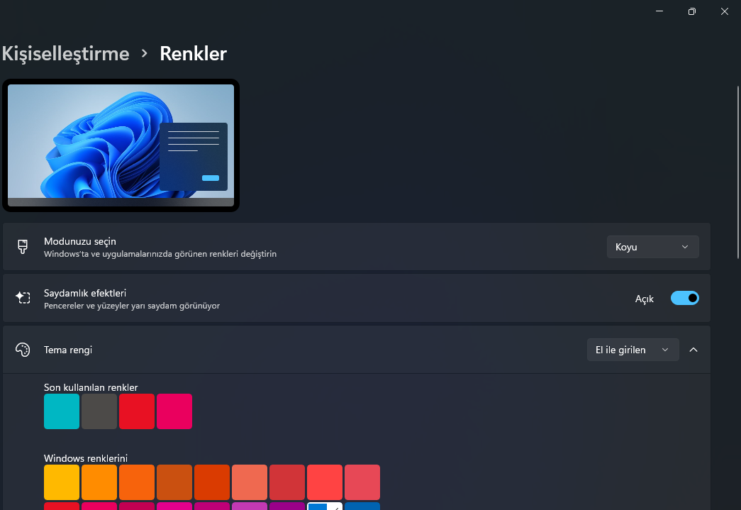 Windows 11 Karanlık Mod Nasıl Etkinleştirilir Windows 11 Karanlık Mod Nasıl Etkinleştirilir