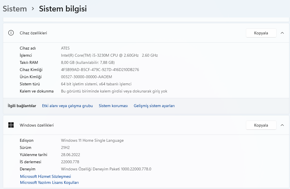 Windows 11 Bilgisayar Özellikleri Nasıl Bulunur Windows 11 Sistem Bilgisi - Windows 11 Bilgisayar Özellikleri Nasıl Bulunur