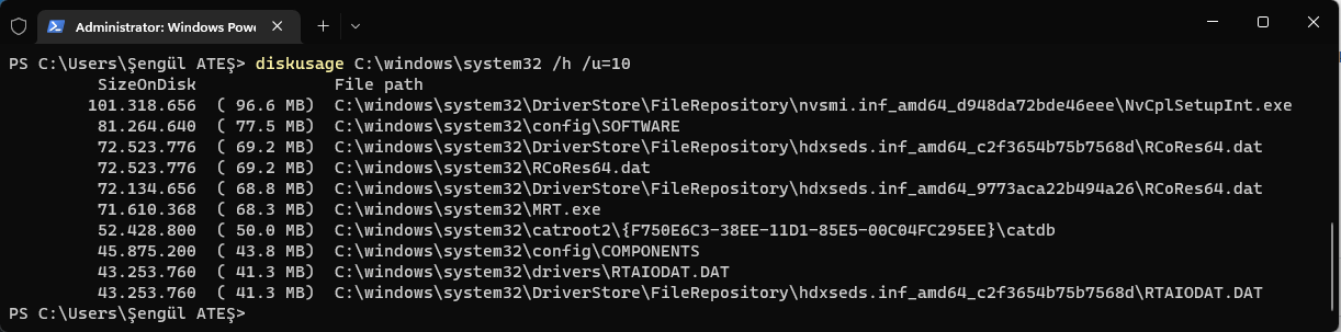Windows 11 En Çok Yer Kaplayan Dosyalar