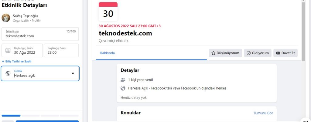 Facebook etkinlik nasıl oluşturulur? Face etkinlik