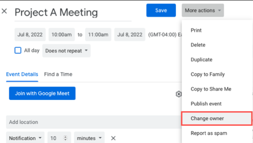 Ekran goruntusu 2022 08 01 115326 - Google Takvim Etkinliğinde Düzenleyici Değiştirme