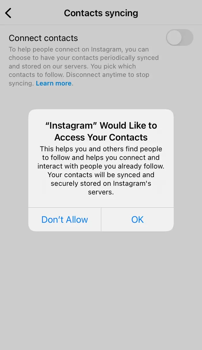 Instagram ile Telefon Rehberinizi Senkronize Etme