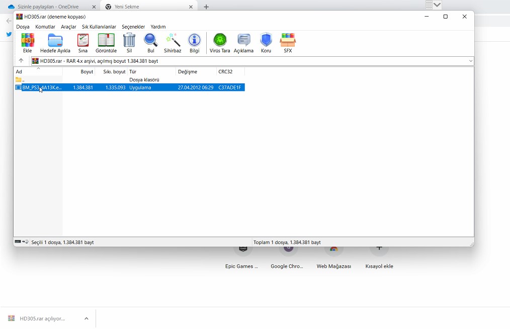 Dosya yukleme ve rardan cikarma - Hadron HD305 Oyun Kolu Kurulumu