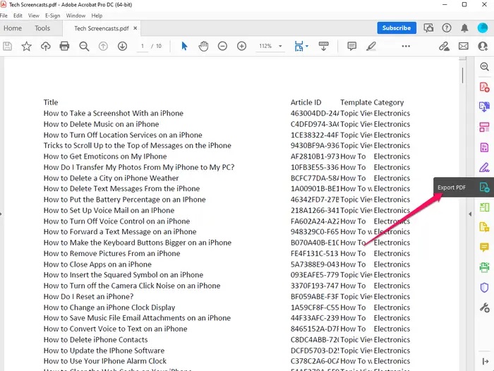 PDF Dosyasını Excel'e Dönüştürme