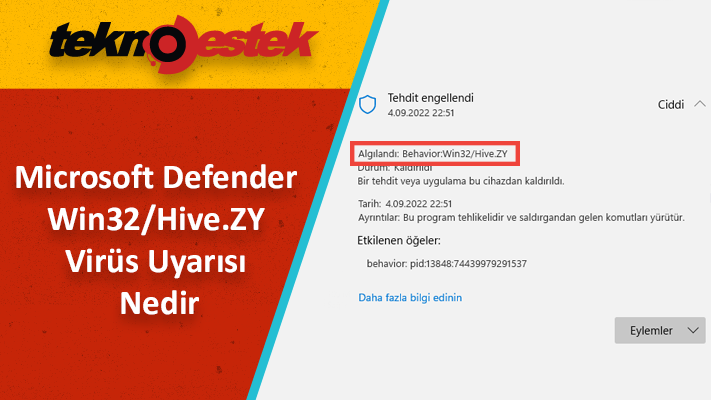Microsoft Defender Win32_Hive.ZY Virüs Uyarısı Nedir Microsoft Defender Win32/Hive.ZY'yi yanlışlıkla algılıyor