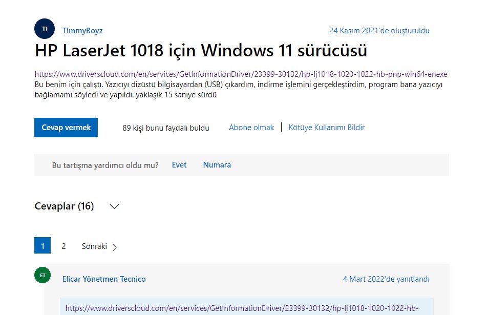 microsoft - Hp Laserjet 1018 Yazıcı Windows 11 Kurulum